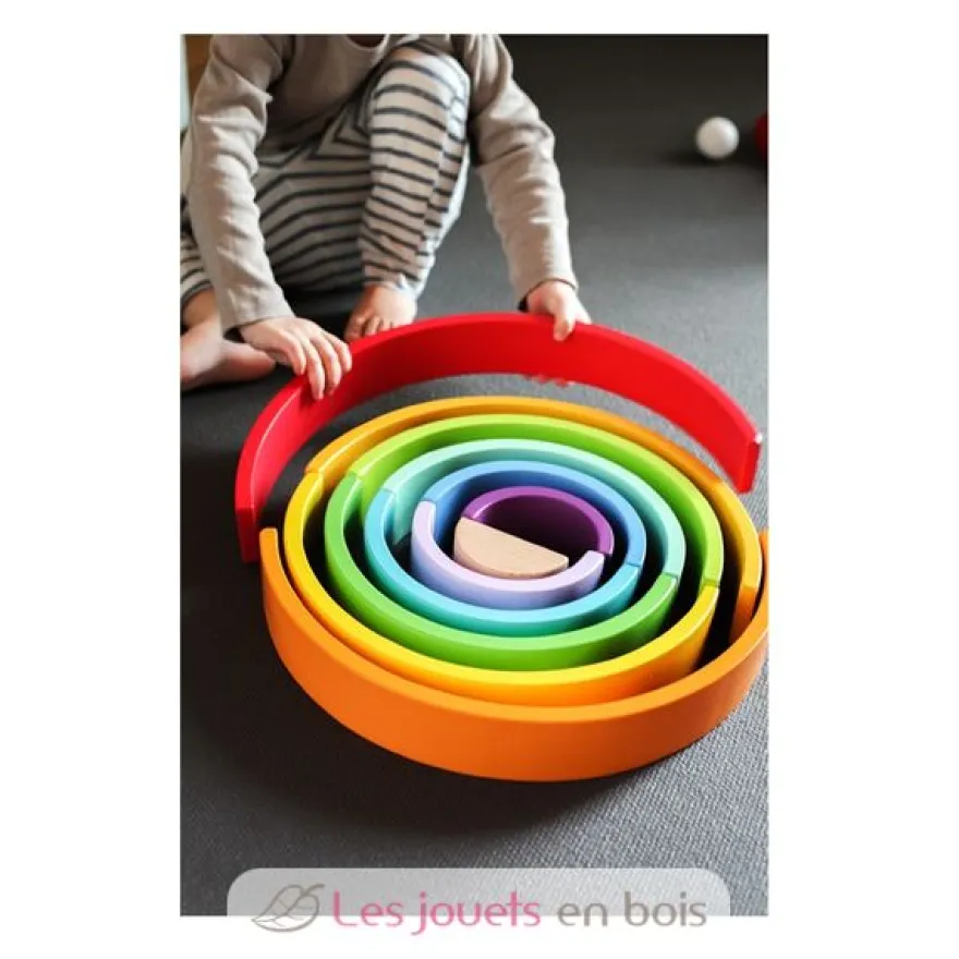 Blocs en bois Arc-en-ciel XL multicolore - Small Foot Compagny