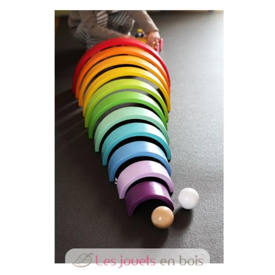 Blocs en bois Arc-en-ciel XL multicolore - Small Foot Compagny