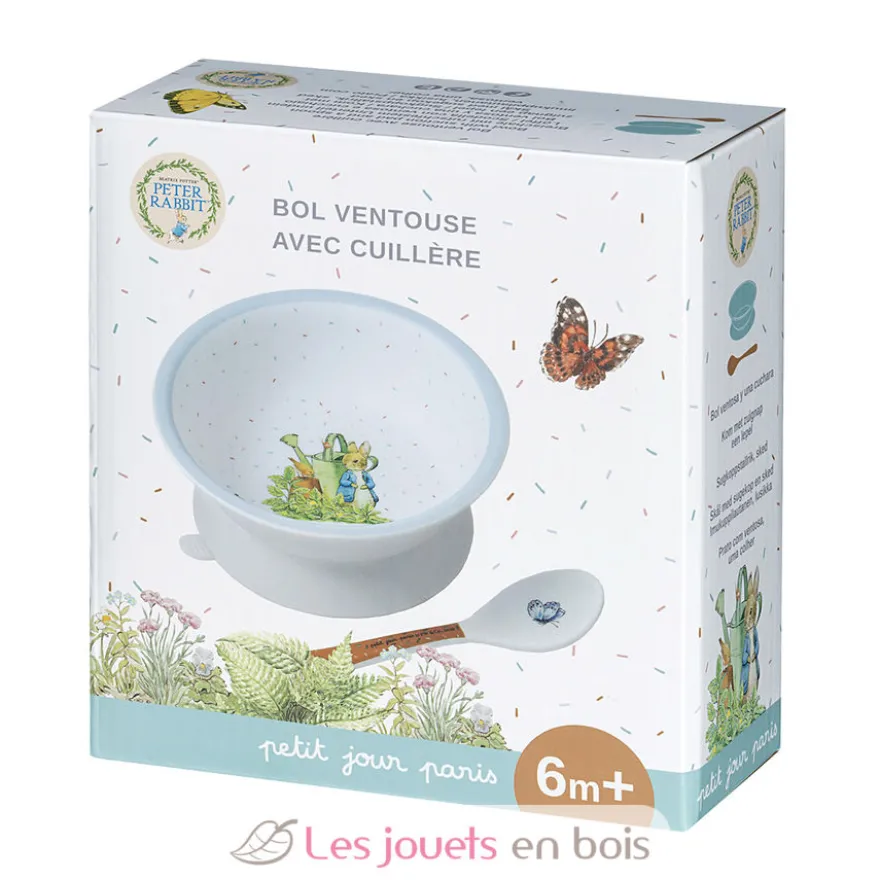 Bol ventouse avec cuillère Pierre lapin - Petit Jour