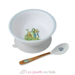Bol ventouse avec cuillère Pierre lapin - Petit Jour