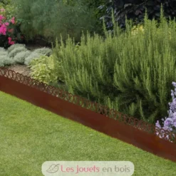 Bordure de pelouse en acier rouillé motif volute 480 x 20 cm - Esschert Design