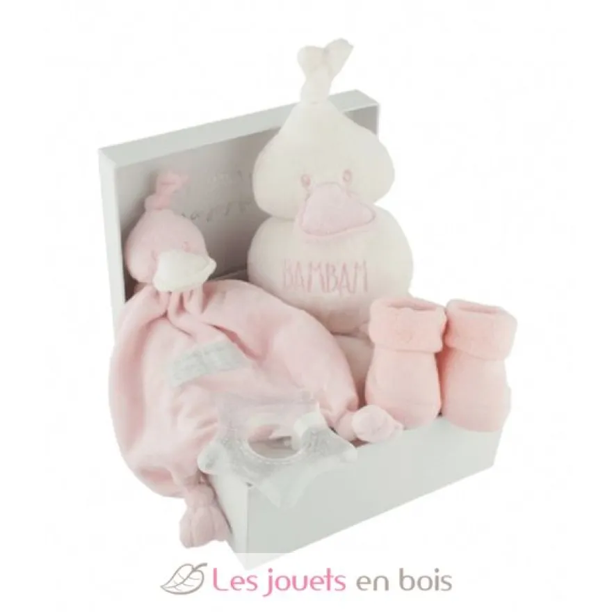 Boîte cadeau de naissance, rose - Bambam