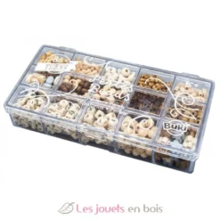 Boîte de perles en bois naturel - Buki France