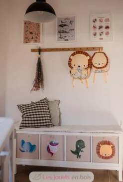 Boîte de rangement carrée Chompy le lion - Sassi Junior