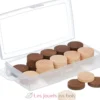 Boîte 40 pions dames en bois - Jeujura