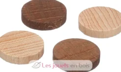 Boîte 40 pions dames en bois - Jeujura