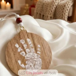 Boule de Noël empreinte - Bois - Petit Artichaut