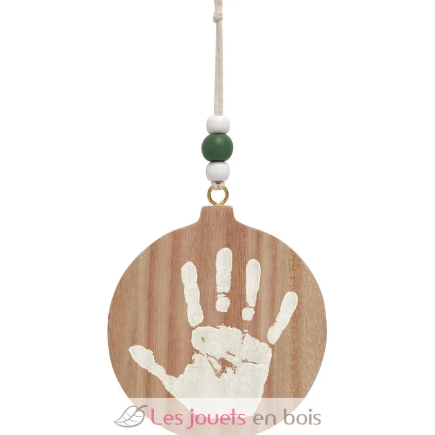 Boule de Noël empreinte - Bois - Petit Artichaut