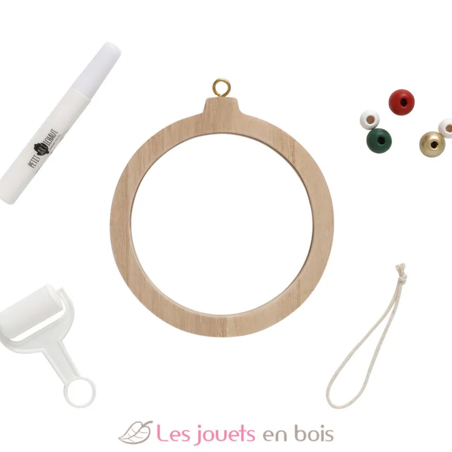 Boule de Noël empreinte transparente - Bois et plexiglass - Petit Artichaut