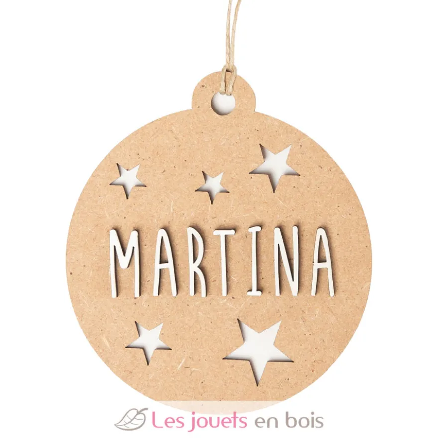 Boule de Noël personnalisable bois naturel - Vintiun