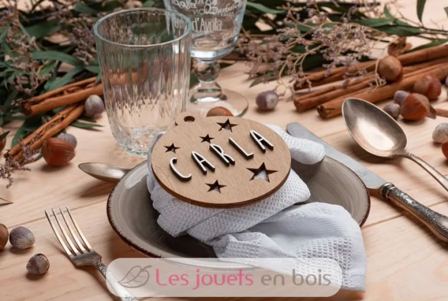 Boule de Noël personnalisable bois naturel - Vintiun