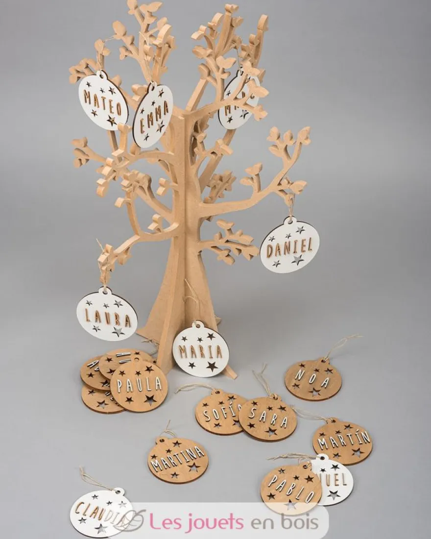 Boule de Noël personnalisable bois naturel - Vintiun