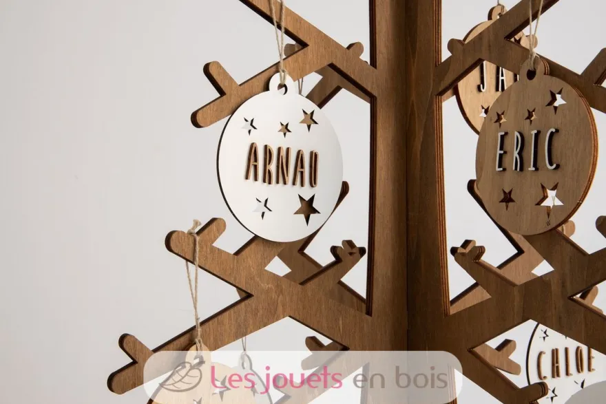 Boule de Noël personnalisable bois blanc - Vintiun