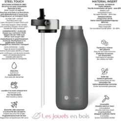 Bouteille isotherme 2.0 grise 1L - Les Artistes Paris