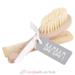 Brosse et peigne en bois - Bambam