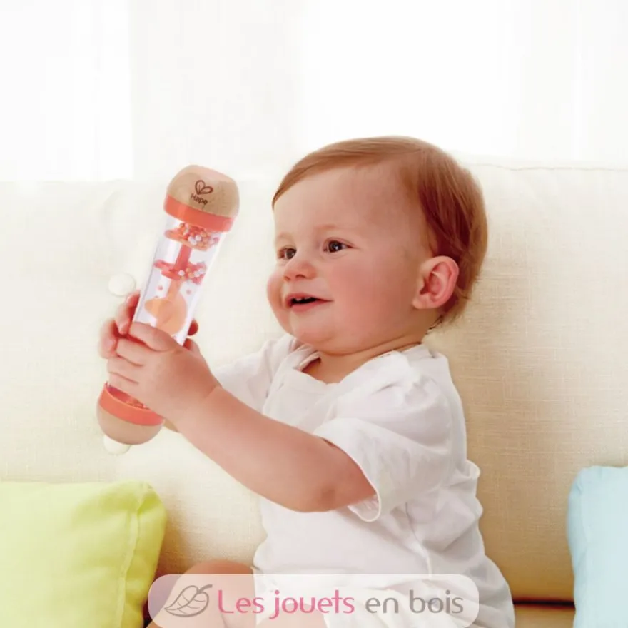 Bâton de pluie corail en bois et plastique - Hape