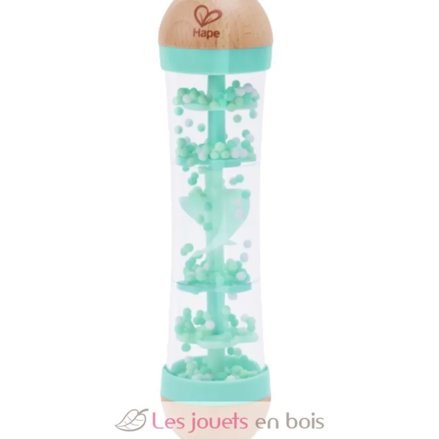 Bâton de pluie turquoise en bois et plastique - Hape