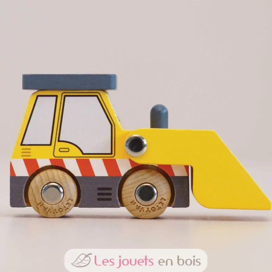 Bulldozer en bois Vince No 38 jaune - Le Toy Van