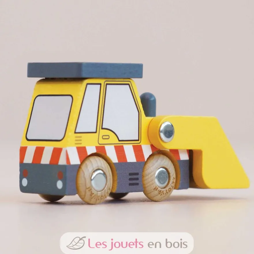 Bulldozer en bois Vince No 38 jaune - Le Toy Van