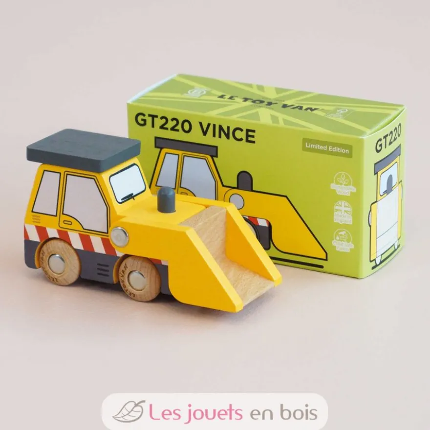 Bulldozer en bois Vince No 38 jaune - Le Toy Van