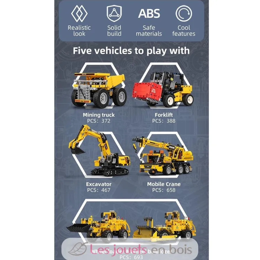 CaDA Construction - Camion benne 372 pièces - Dès 8 ans