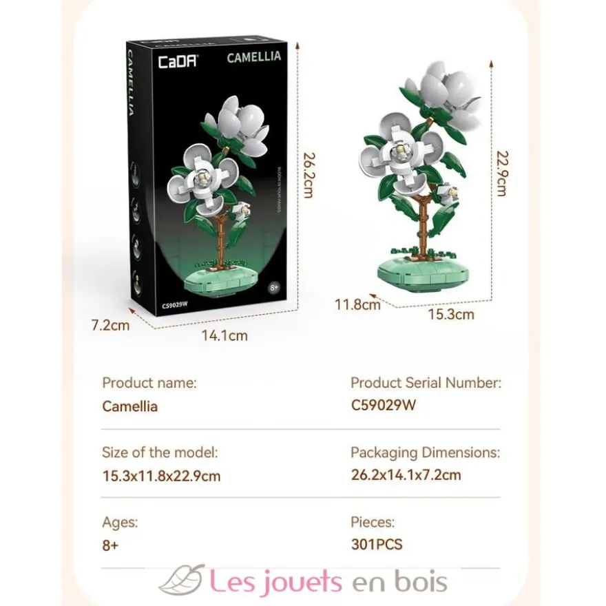 CaDA Creative - Pot de fleurs de camélia 301 pièces - Dès 8 ans