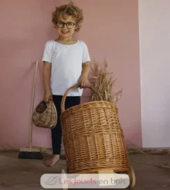 Caddie en osier et tissu naturel - Egmont Toys