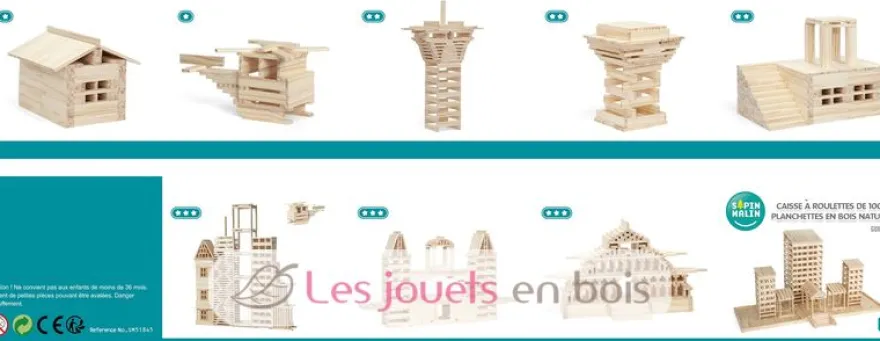 Caisse de 1000 planchettes en bois - Sapin Malin