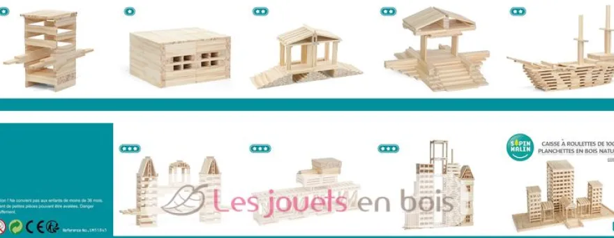 Caisse de 1000 planchettes en bois - Sapin Malin