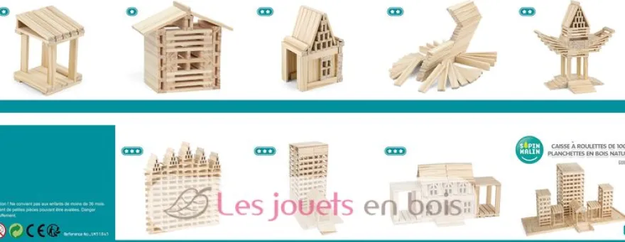 Caisse de 1000 planchettes en bois - Sapin Malin