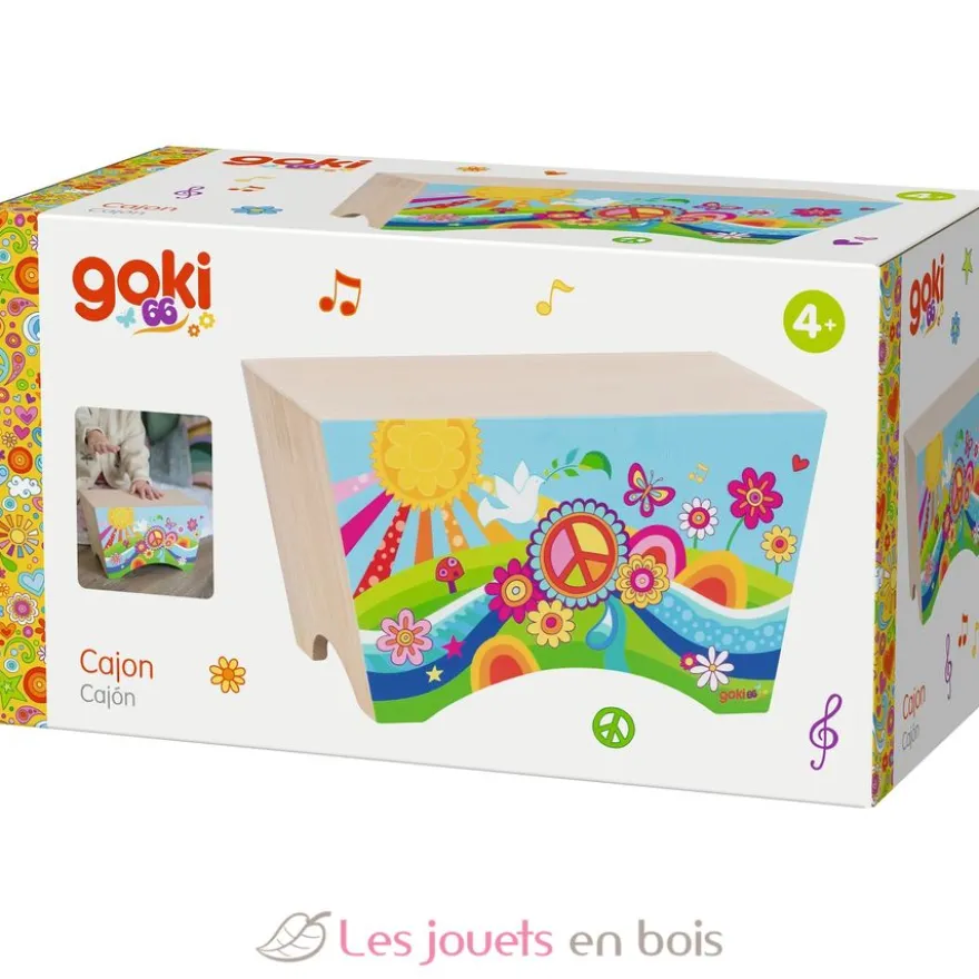 Cajon en bois Flower Power - Dès 4 ans - Goki