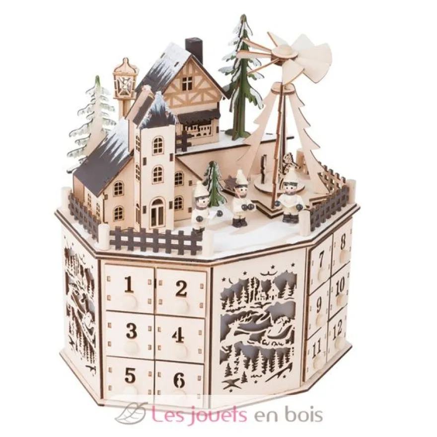 Calendrier de l'Avent en bois avec pyramide - Small Foot