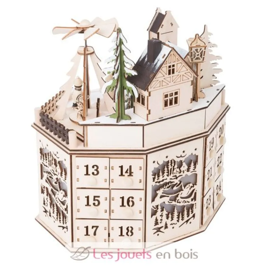 Calendrier de l'Avent en bois avec pyramide - Small Foot