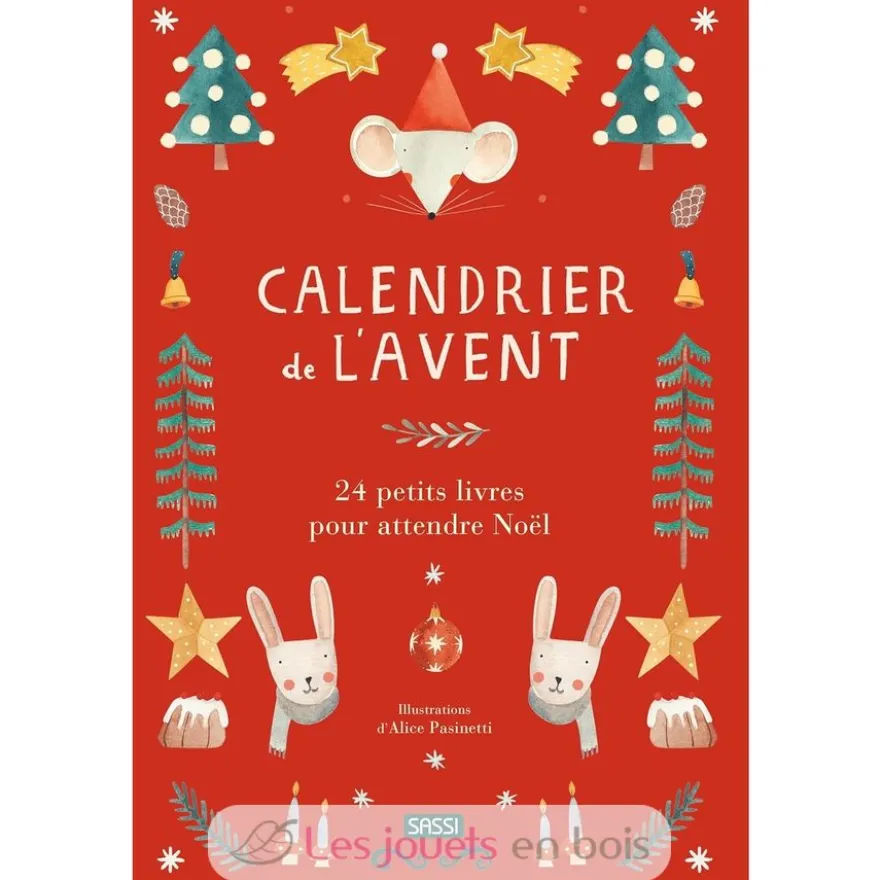 Calendrier de l'Avent 24 petits livres rouge - Sassi Junior