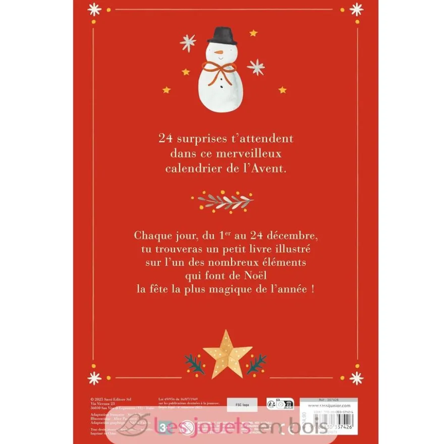 Calendrier de l'Avent 24 petits livres rouge - Sassi Junior