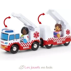 Camion Ambulance - Son et Lumière rouge et blanc Brio