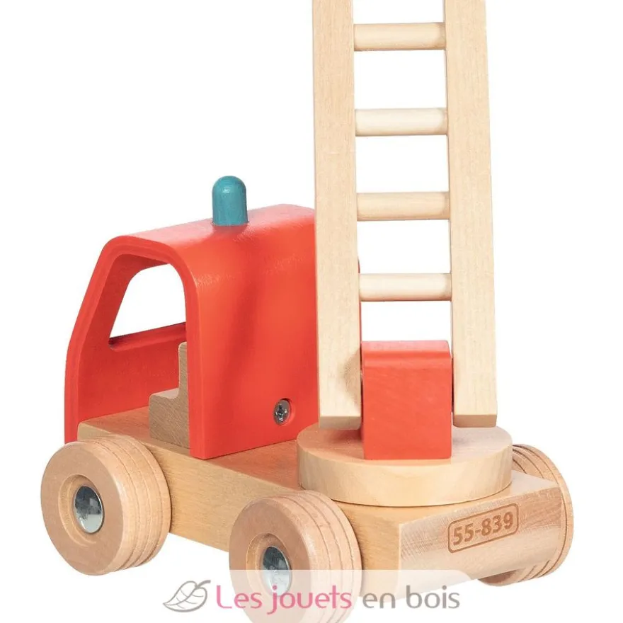 Camion de pompiers avec échelle rouge - Dès 2 ans - Goki