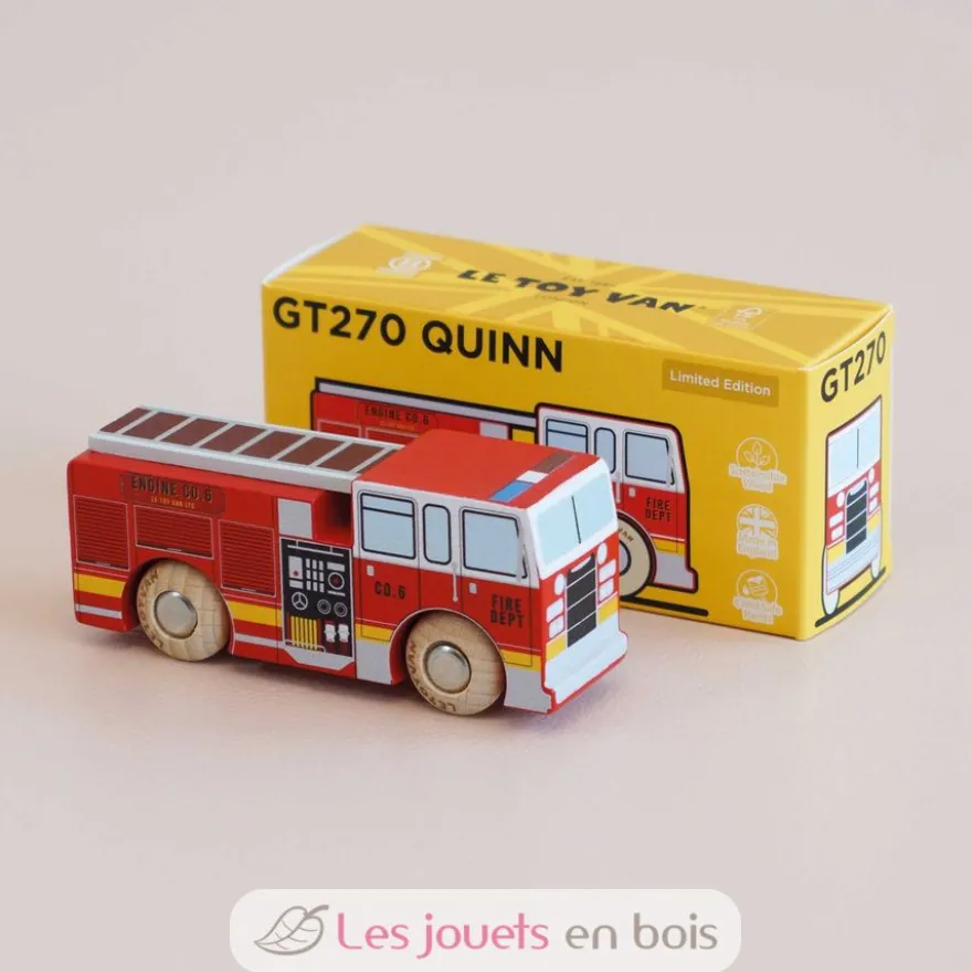 Camion de pompiers en bois Quinn No 44 rouge - Le Toy Van