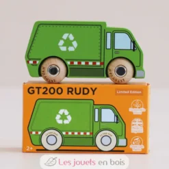 Camion de recyclage en bois Rudy No 36 vert - Le Toy Van
