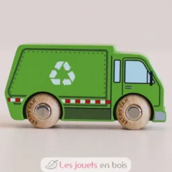 Camion de recyclage en bois Rudy No 36 vert - Le Toy Van