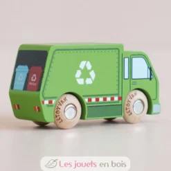 Camion de recyclage en bois Rudy No 36 vert - Le Toy Van