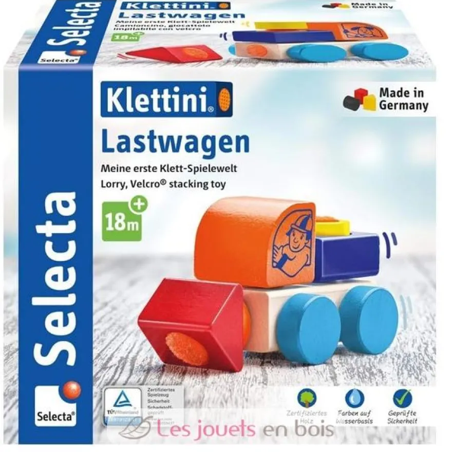 Camion en bois, velcro 5 pcs - Selecta