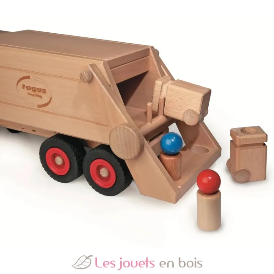 Camion à ordures en bois massif - Fagus