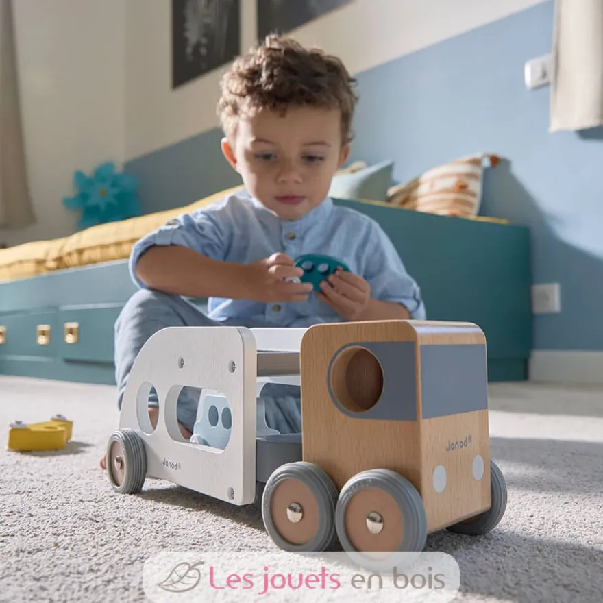 Camion porte-auto avec 3 véhicules - Janod