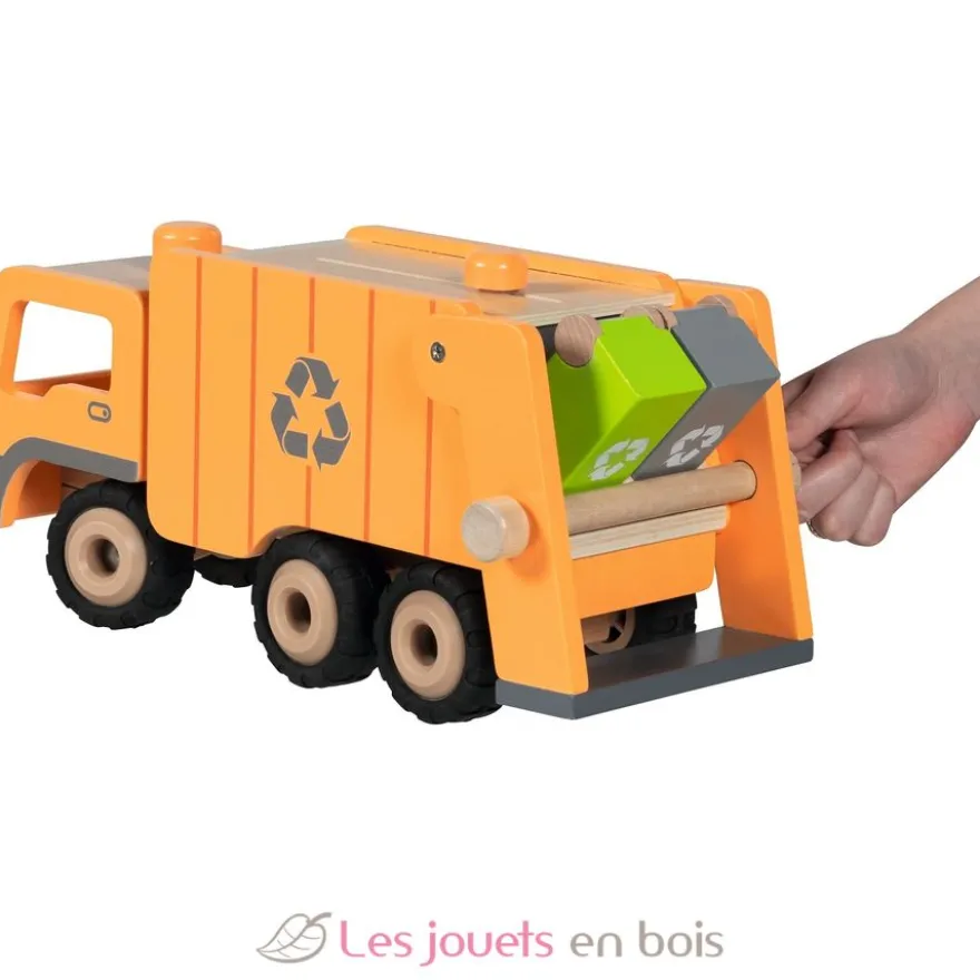 Camion poubelle en bois orange - Goki