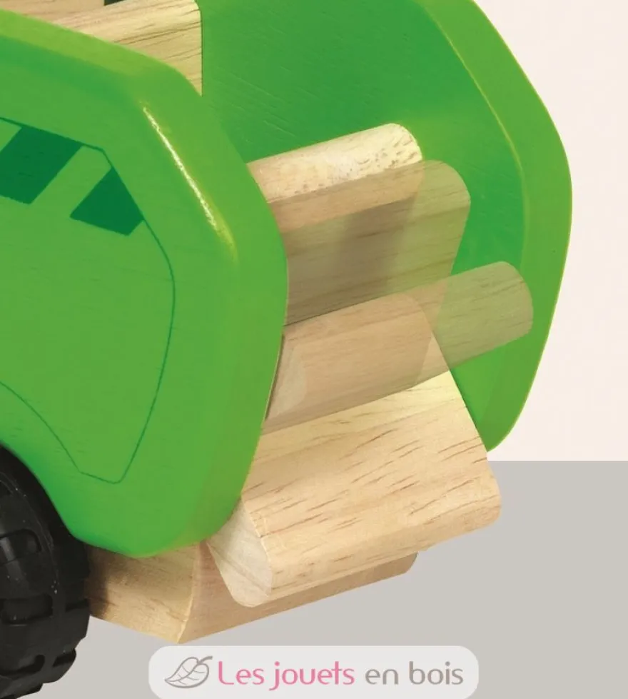 Camion poubelle en bois vert - Goki