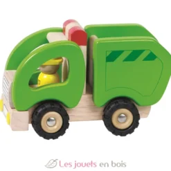Camion poubelle en bois vert - Goki