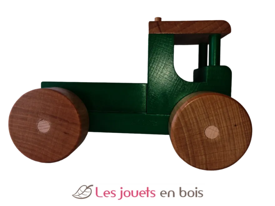 Camion tracteur avec benne vert coquine bois massif Coquine