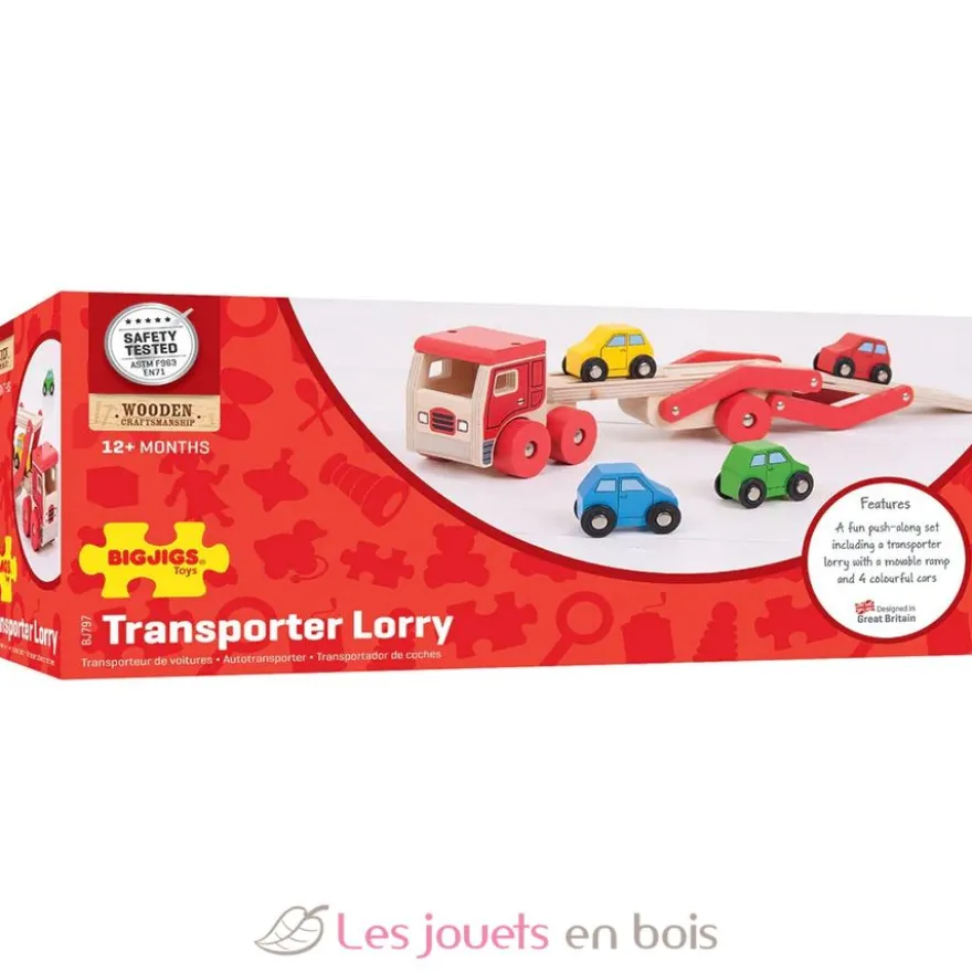 Camion transporteur de voitures - Bigjigs Toys