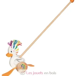 Canard Lou, jouet à pousser en bois - Goki